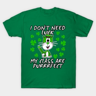 St. Patrick's Day Teacher Cat T-Shirt